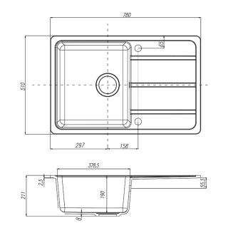 Мойка кухонная Акватон Аманда 78см песочный